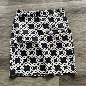 Banana Republic Navy and White Mini Skirt